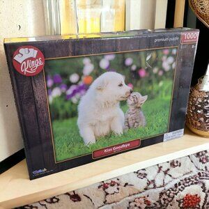 Kings Kiss Goodbye Puppy Kitten Jigsaw Puzzle 1000 Piece Animal Nature Love Cute